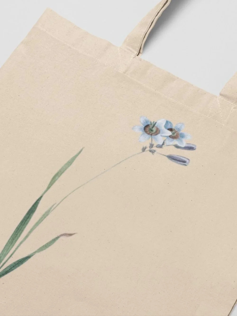 Cape Crocus Vintage Floral Print Graphic Canvas Tote Bag